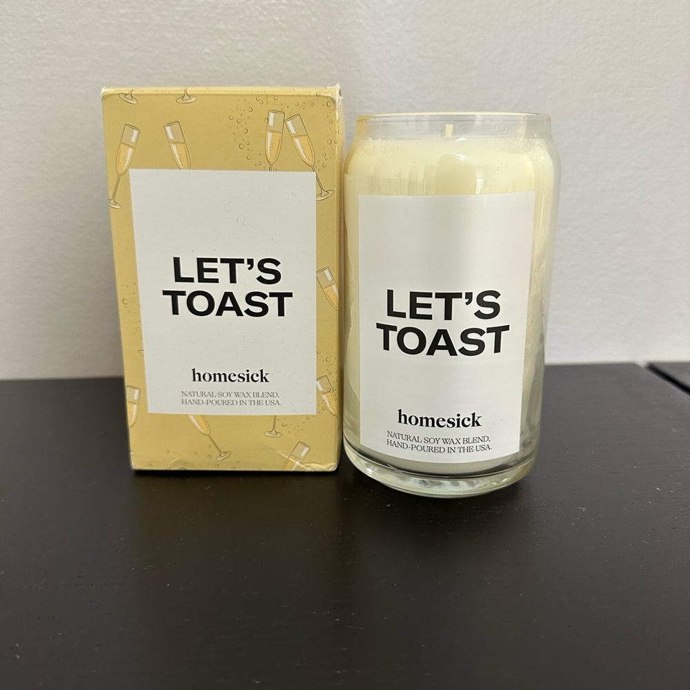 New Homesick “Let’s Toast” Celebration Scented Candle - Cream